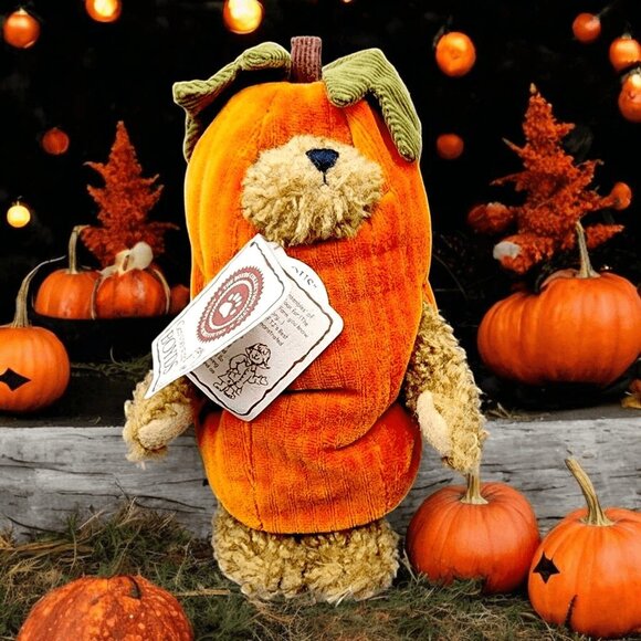 Gourdon Punkinpeeker Halloween Boyds Bear Pumpkin Costume #913982 Plush Autumn - Picture 1 of 9